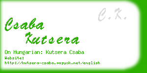 csaba kutsera business card